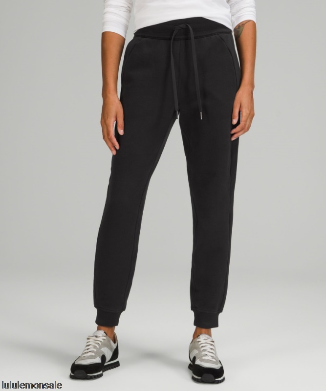 Lululemon Damen DELULU245 | Schwarz Scuba High-rise Jogginghose Aus Fransenfrottee